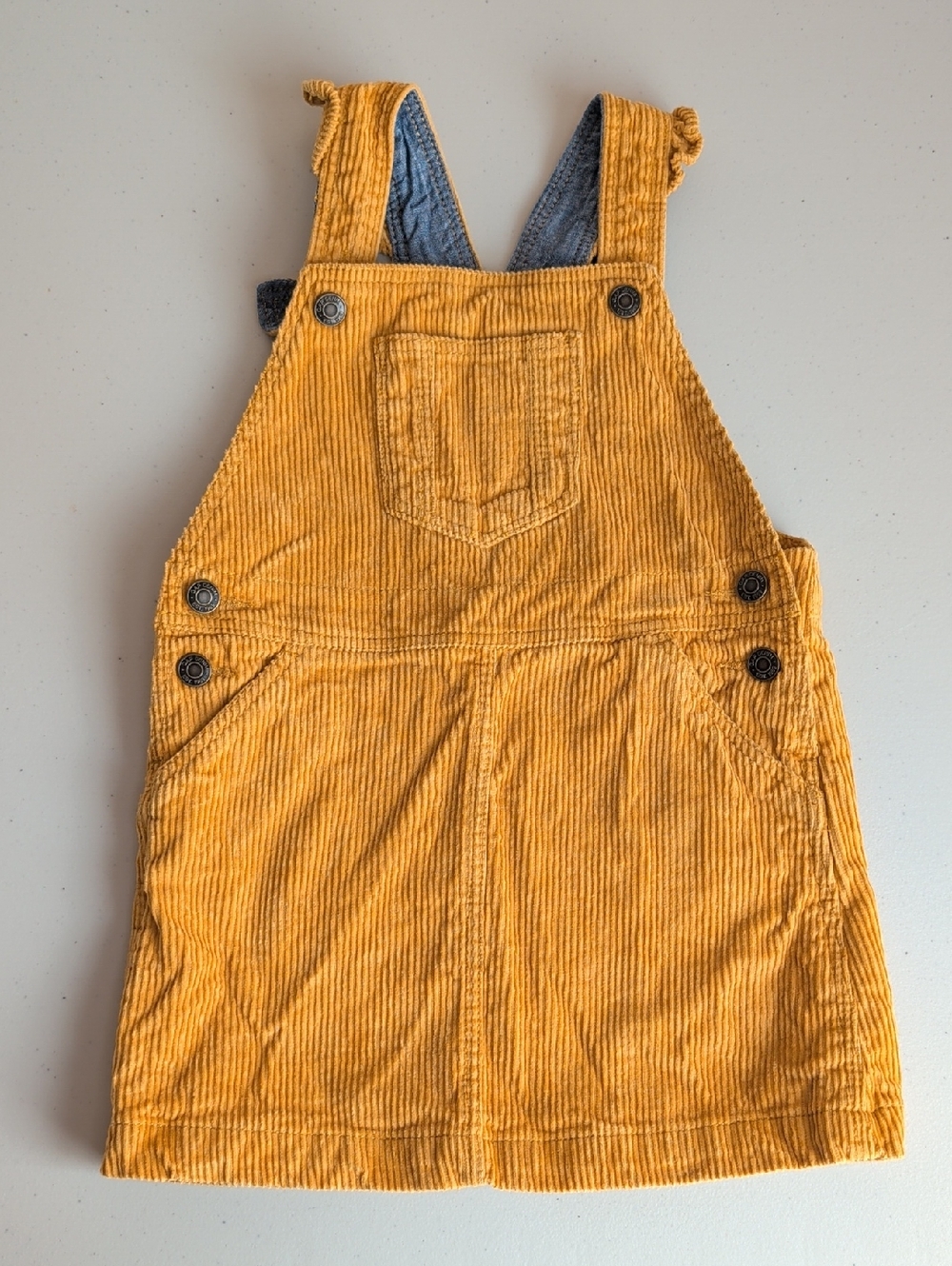 GAP Jeans Mustard Yellow Corduroy Overall Dress